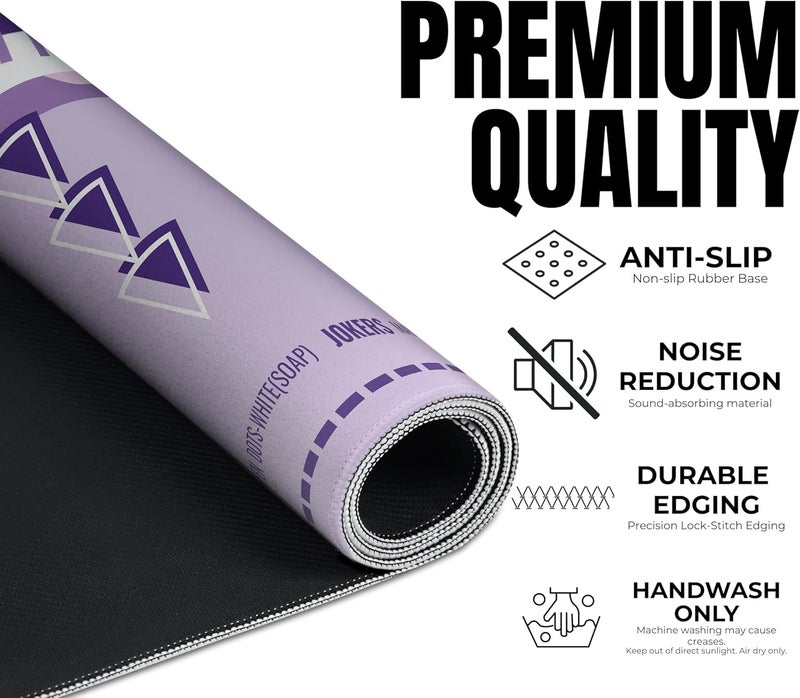 INNObeta حصيرة ماجونغ (33"x33") - حصيرة ألعاب مضادة للانزلاق وتقليل الضوضاء لماجونغ الأمريكي - موفيز-بنفسجي-02 - Image 5